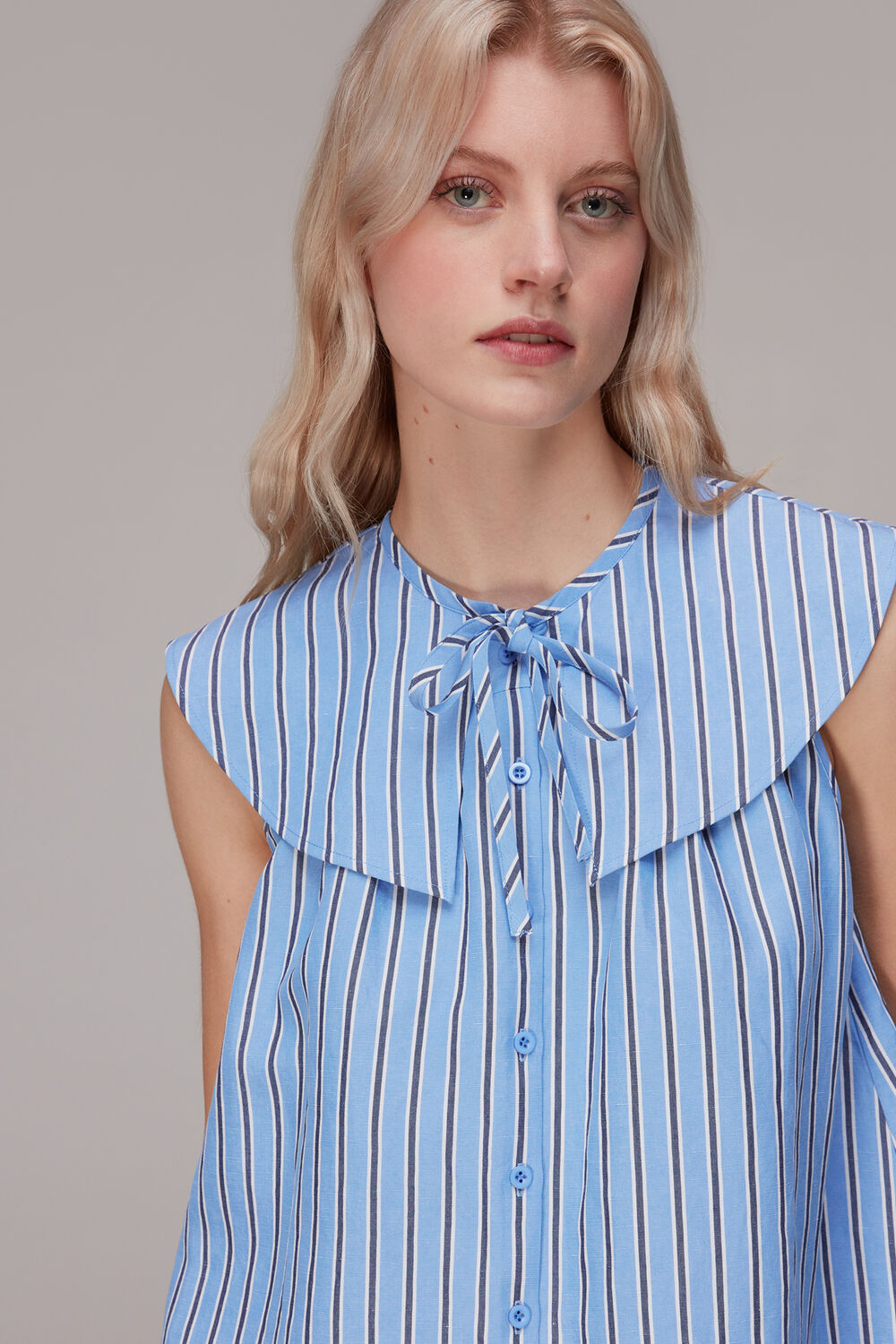 Maggie Stripe Collar Top