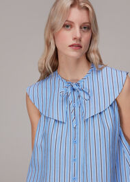 Maggie Stripe Collar Top