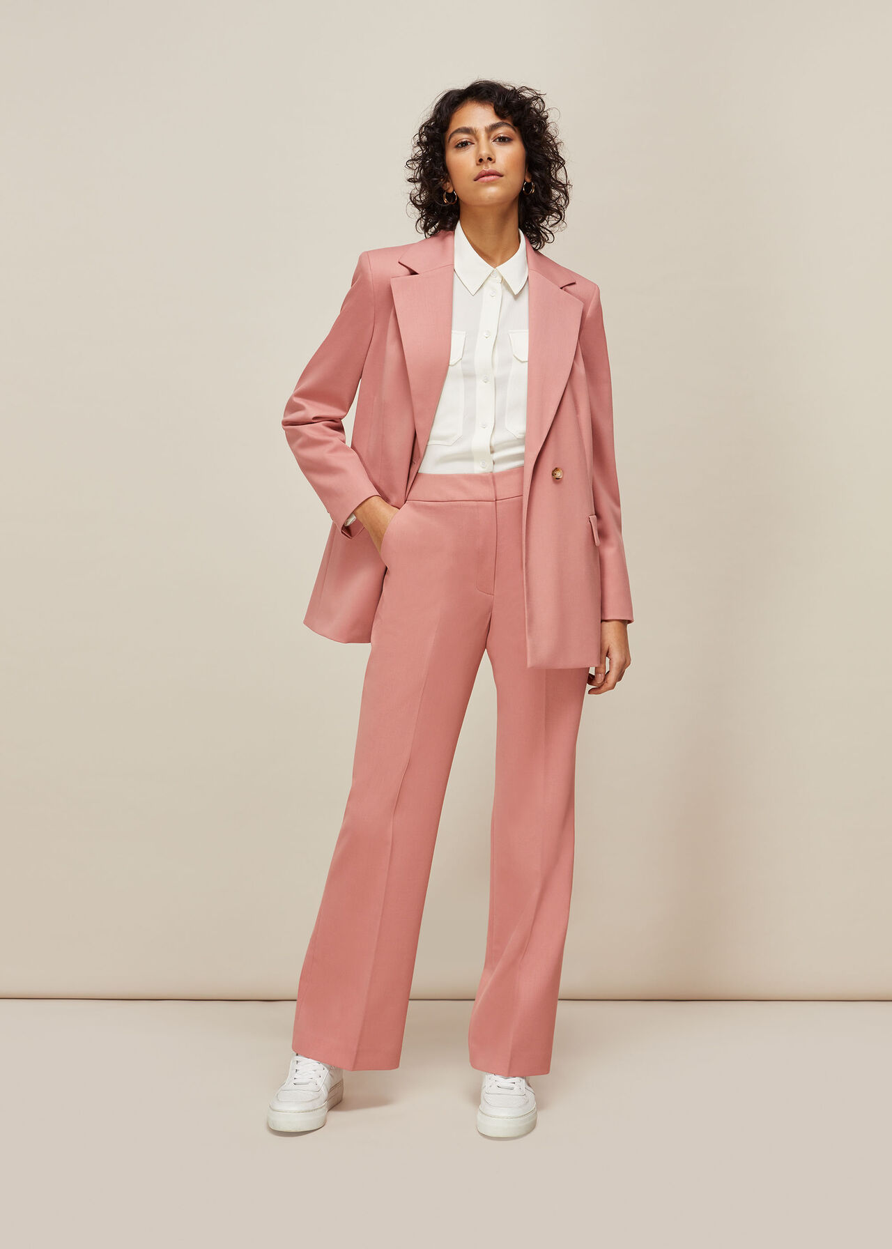 Pale Pink Sana Single Breasted Blazer | WHISTLES | Whistles UK