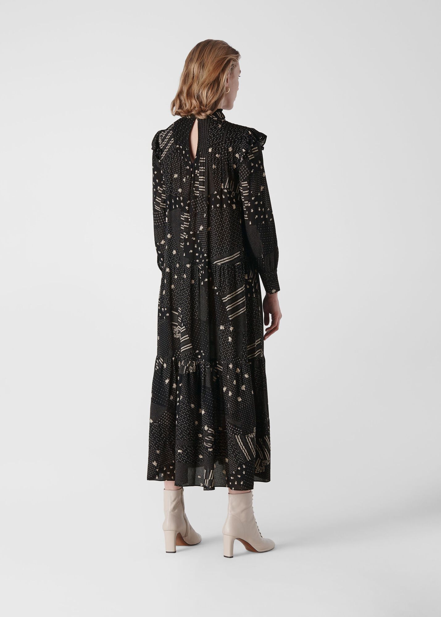 Black/Multi Ona Patchwork Print Dress WHISTLES