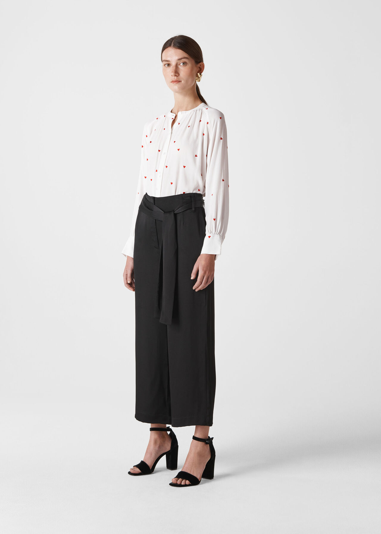 Heart Embroidered Blouse White/Multi
