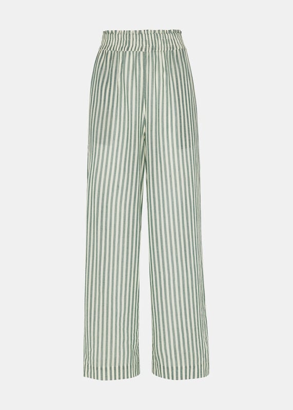 Green Stripe Beach Trouser