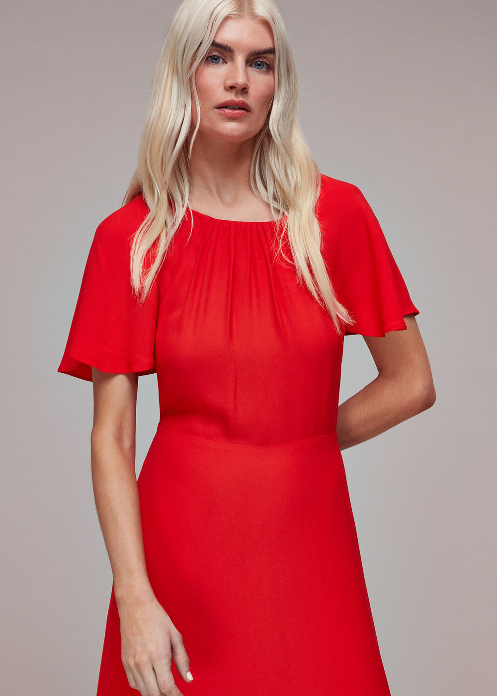 Petite Annabelle Cape Sleeve Dress