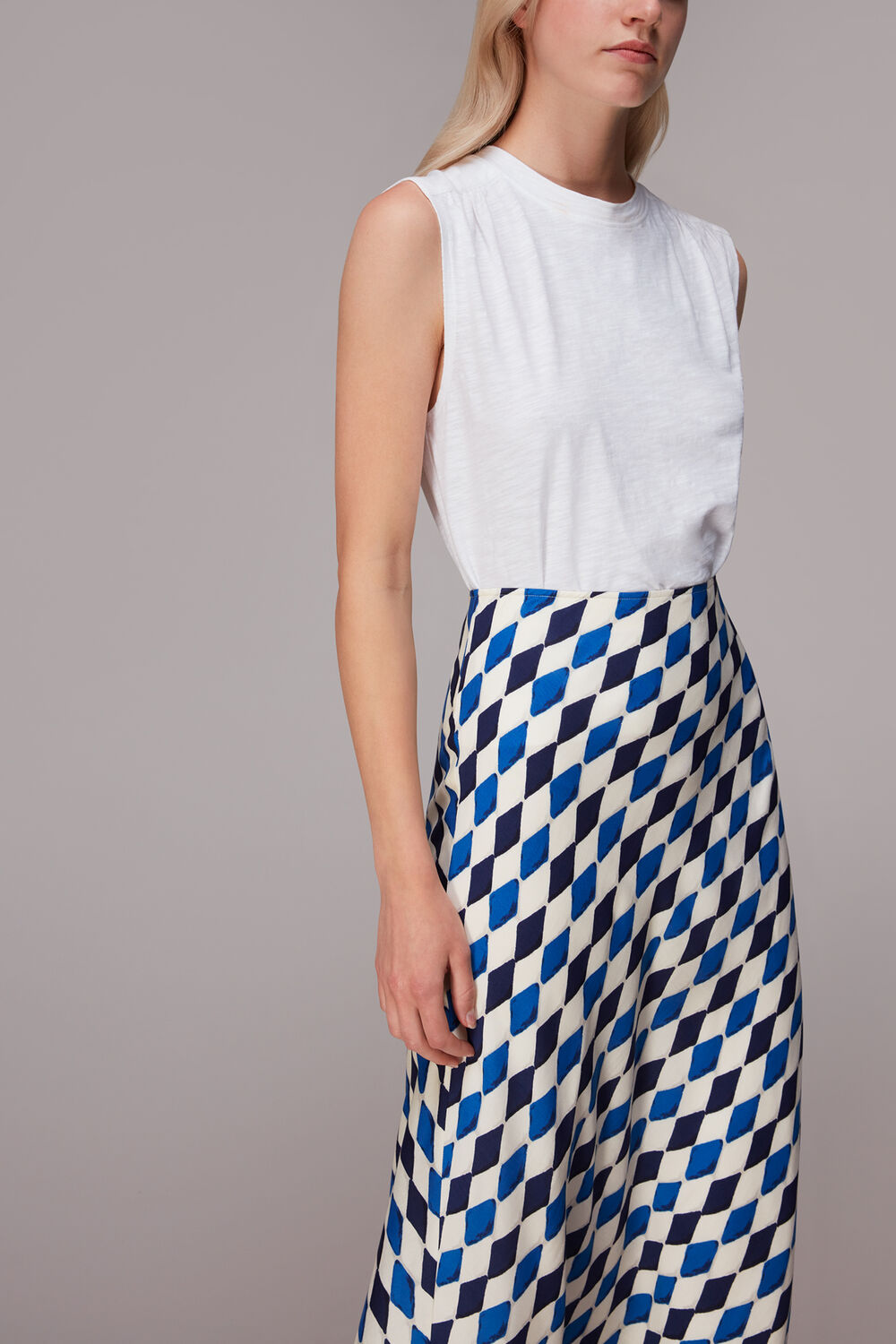 Pinched Diamond Bias Cut Skirt
