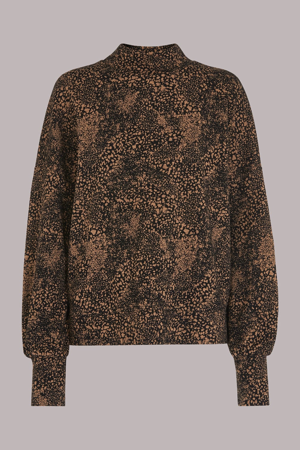 Animal Jacquard High Neck Top
