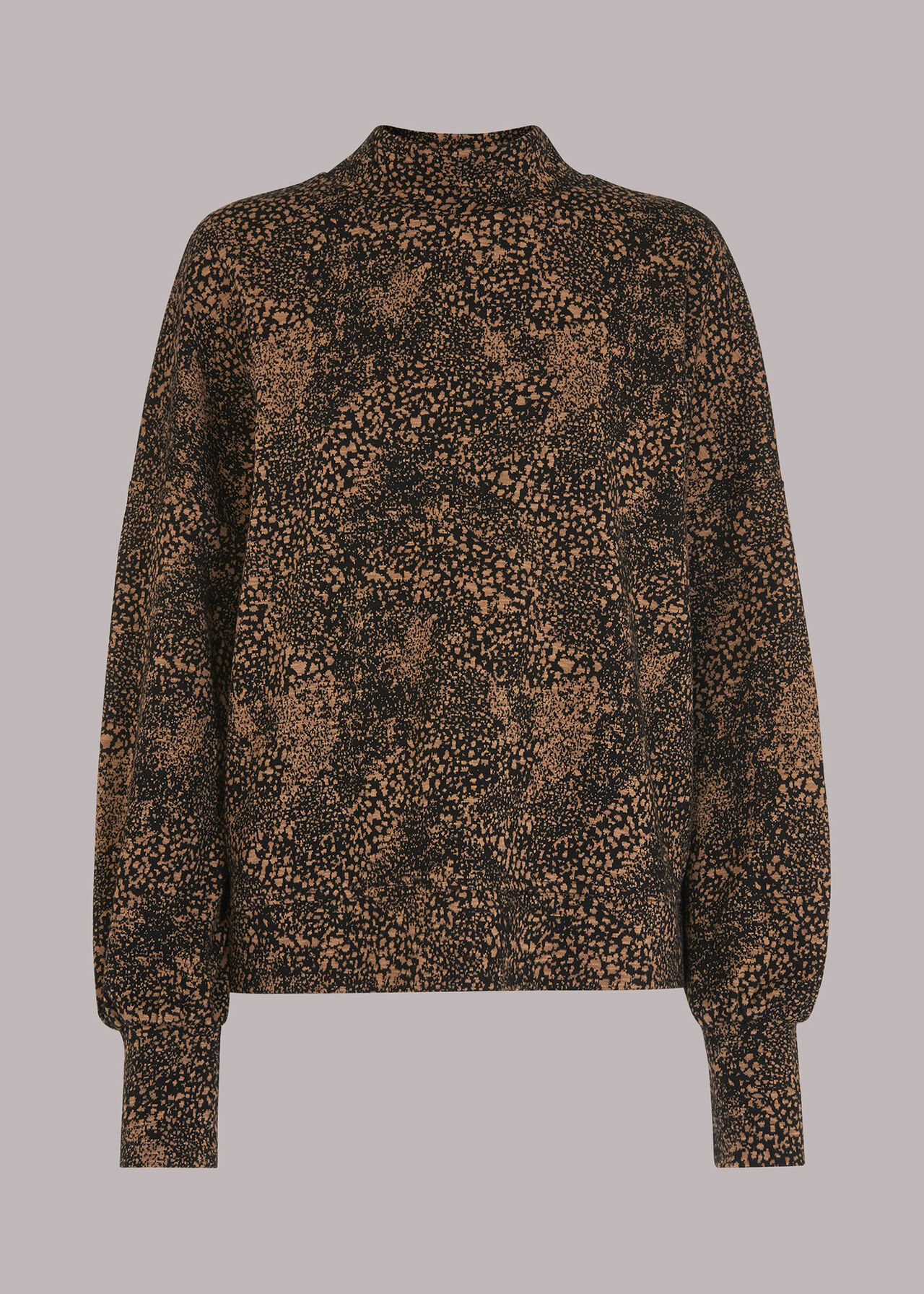 Animal Jacquard High Neck Top