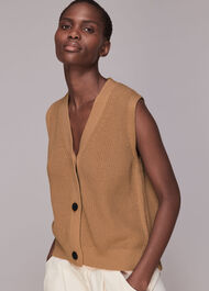 Knitted Button Up Waistcoat