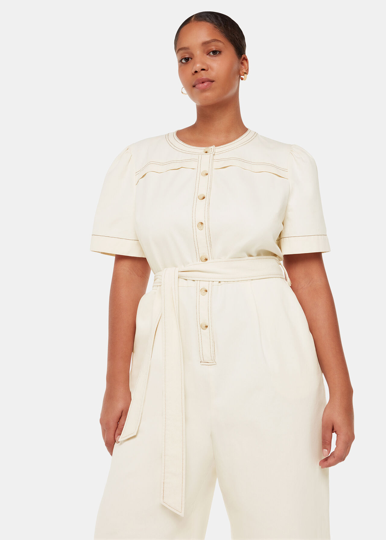 Ivory Alana Denim Jumpsuit WHISTLES