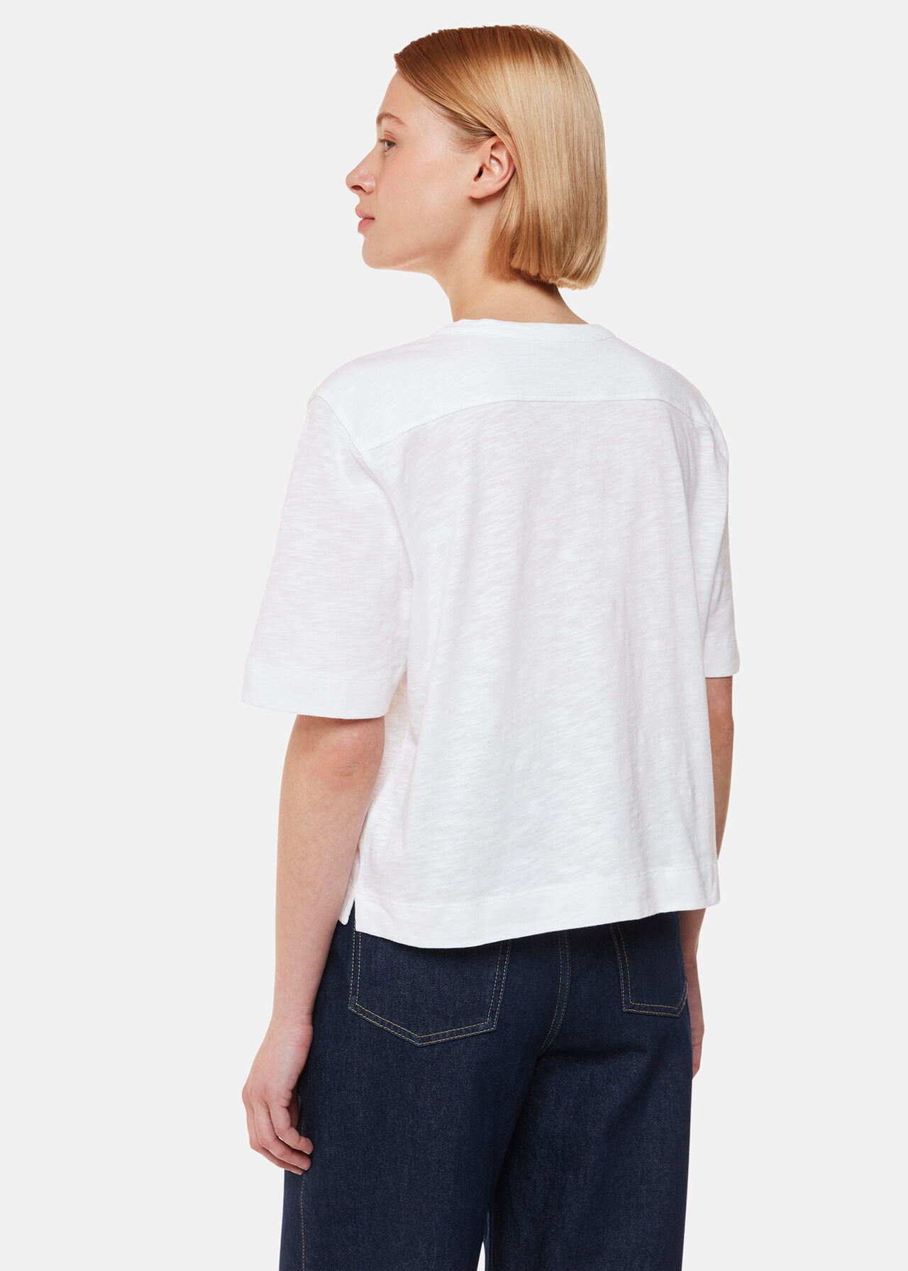 Ella V Neck Button Through Tee