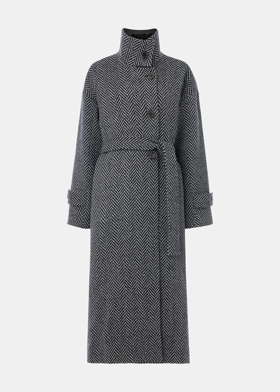 Multicolour Cosette Funnel Neck Coat