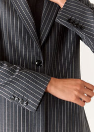 Isla Pinstripe Wool Blazer