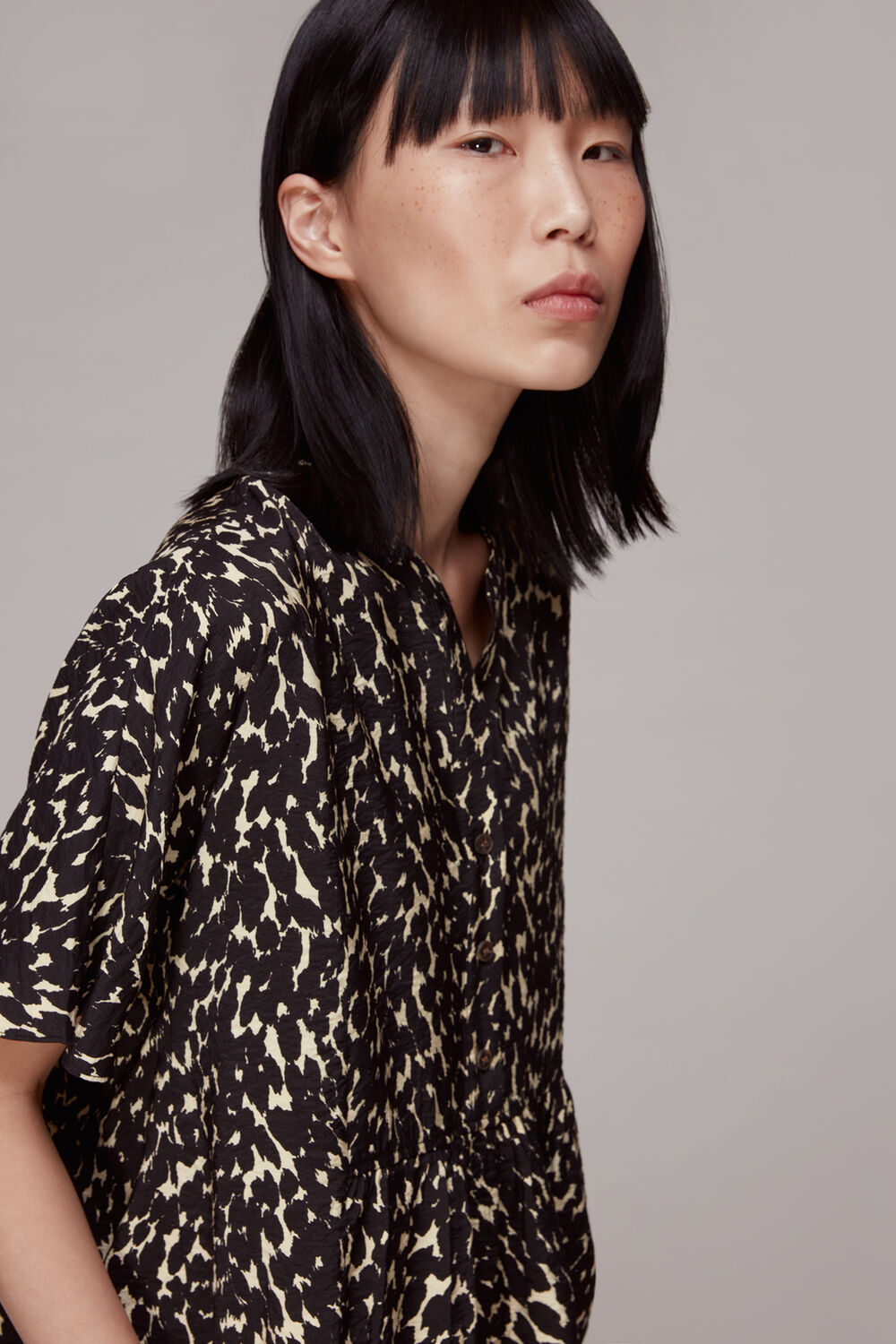 Black Hannah Sahara Cat Blouse