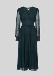 Emmie Animal Lace Dress Dark Green