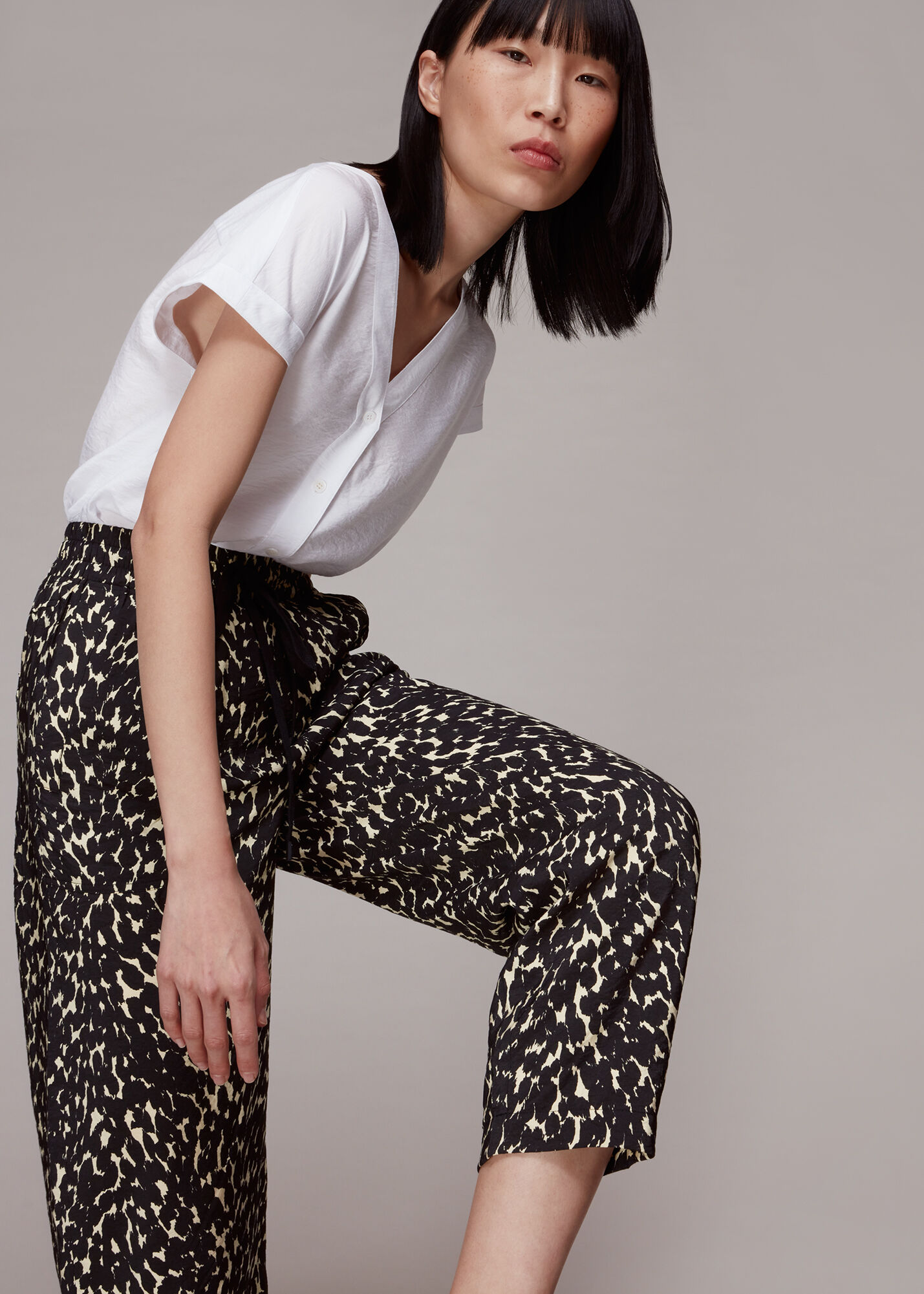 Black/Multi Sahara Cat Printed Trouser 