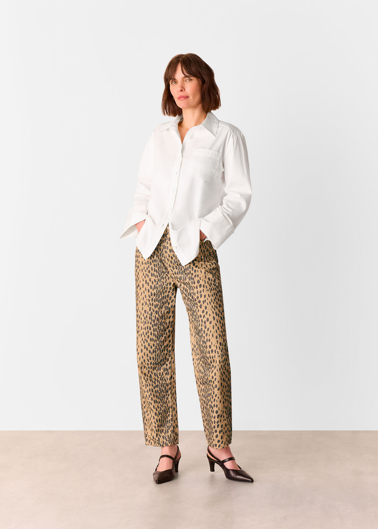 Animal Spot Barrel Leg Jean