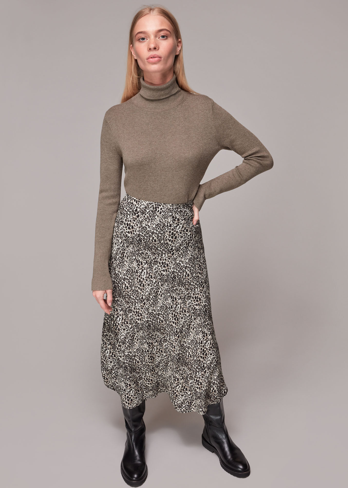 Multicolour Micro Animal Bias Cut Skirt WHISTLES