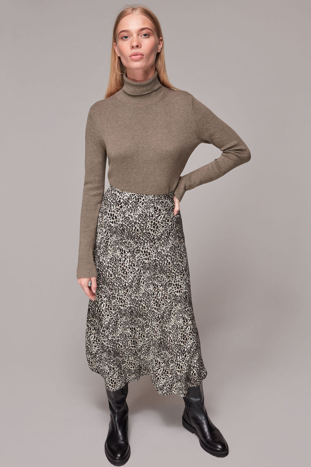 Multicolour Micro Animal Bias Cut Skirt