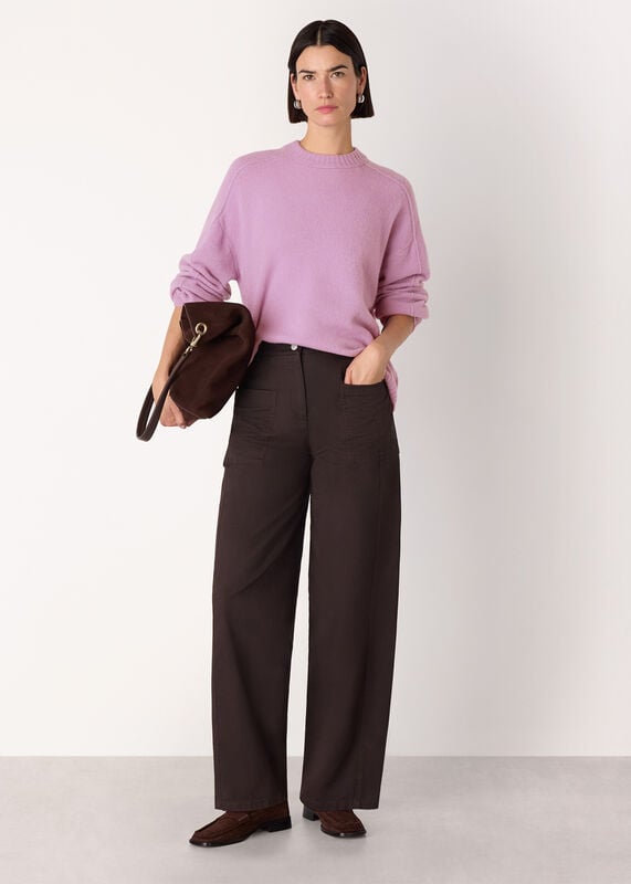 Lilac Wool Mix Seam Detail Knit