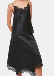 Lace Trim Midi Skirt