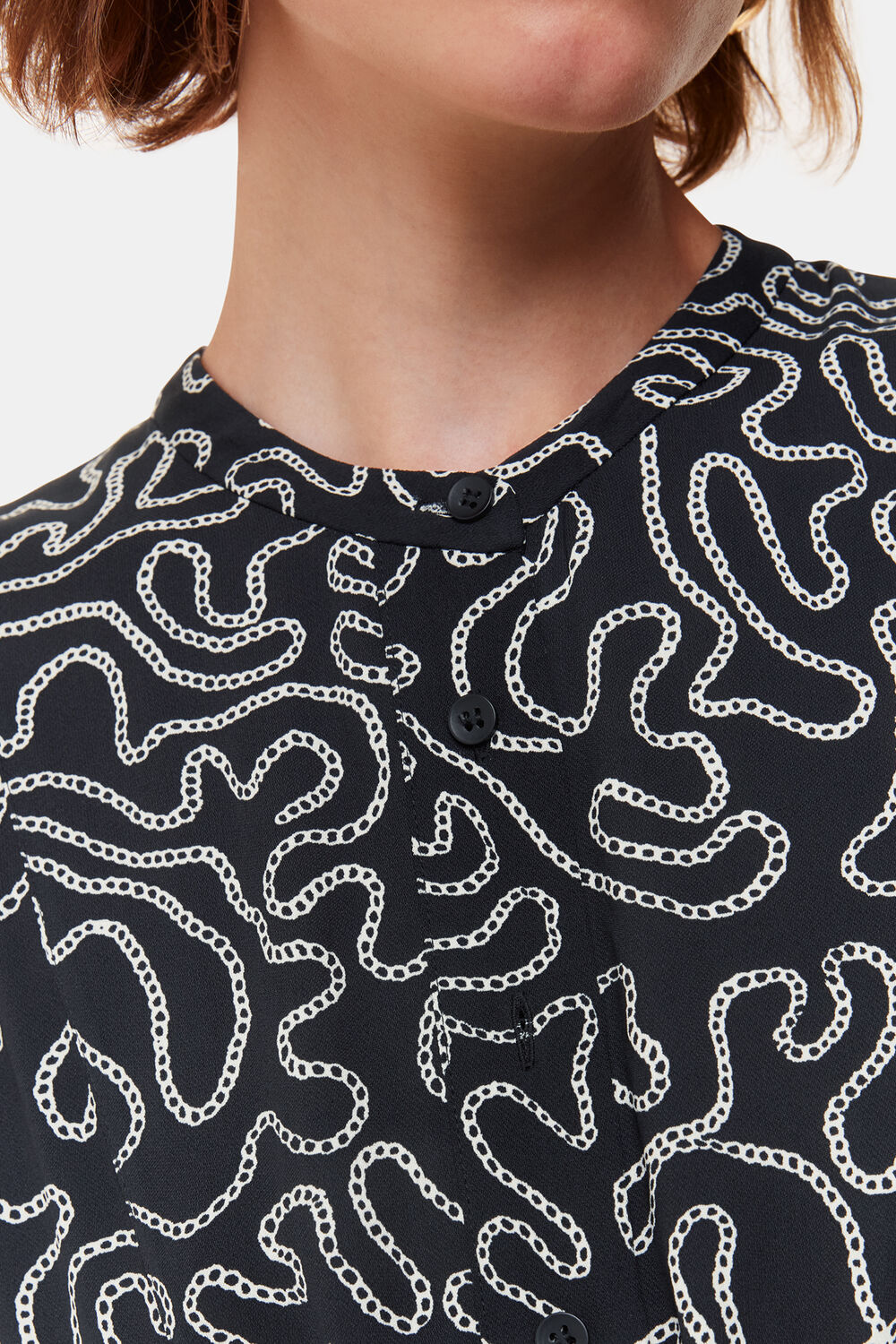 Black Chain Print Flippy Dress