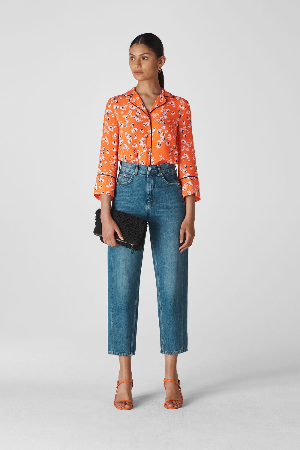 Digital Daisy Pyjama Shirt Flame/Multi