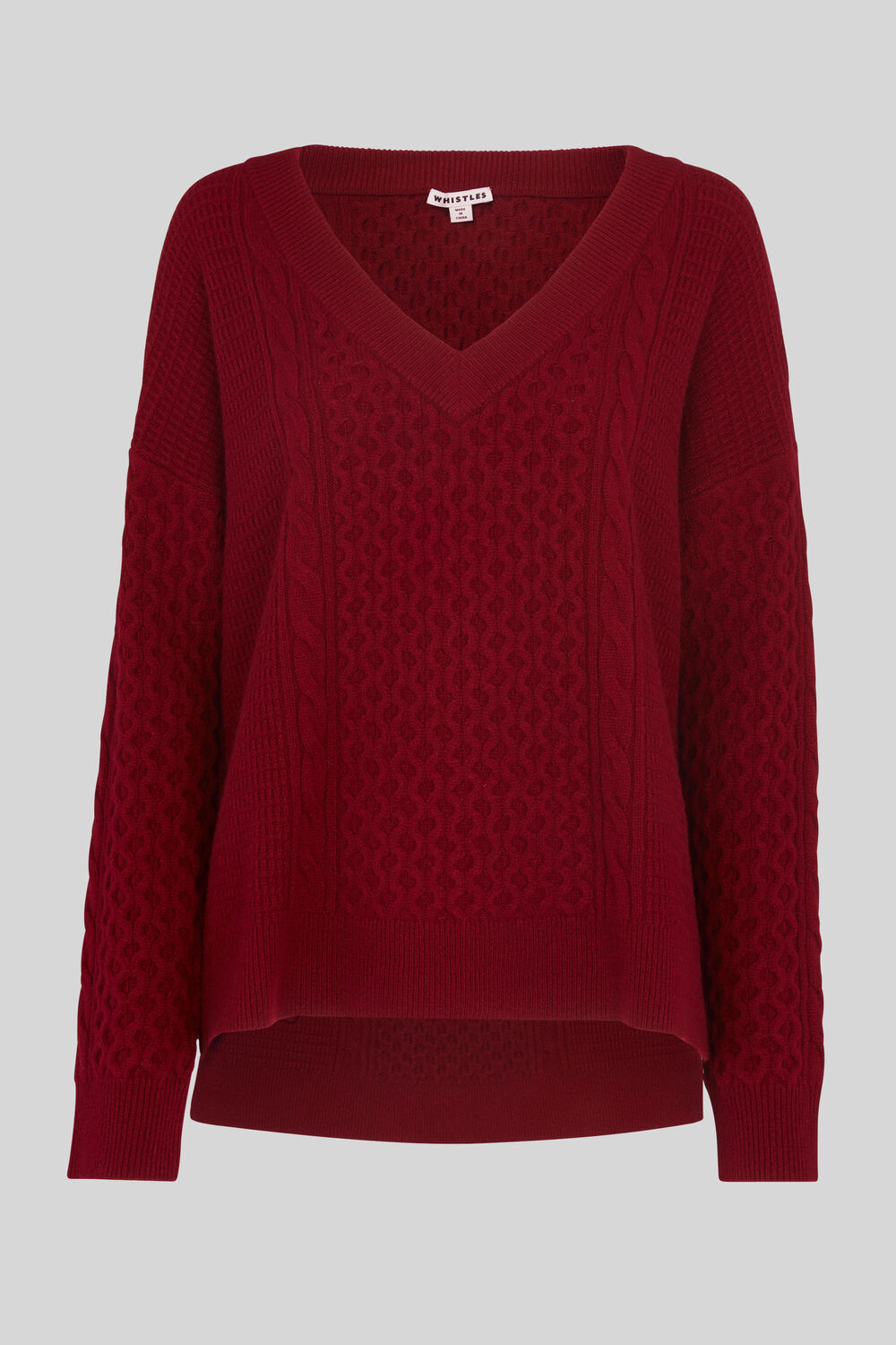 Cable V Neck Knit