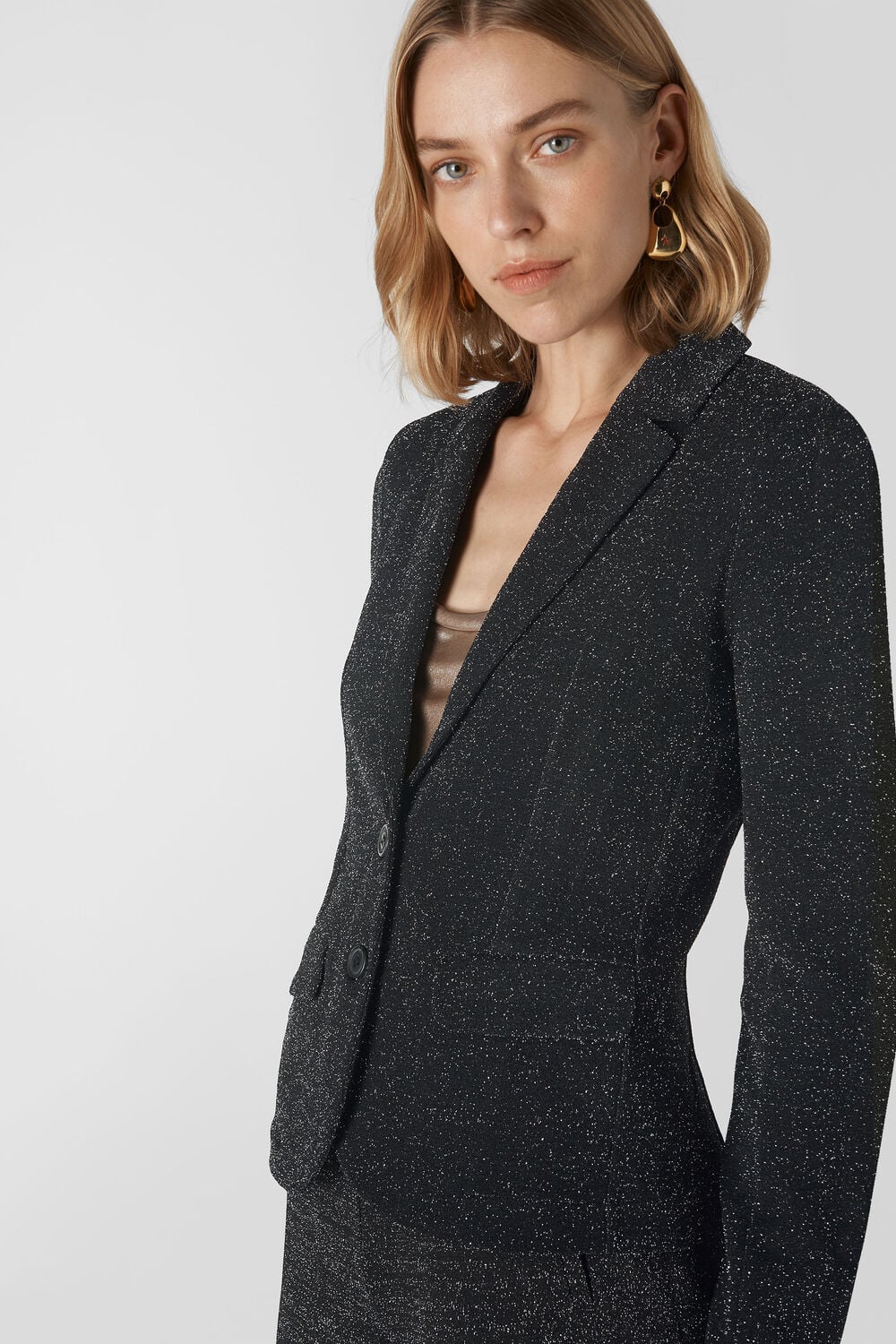 Sparkle Ponte Jersey Jacket Black