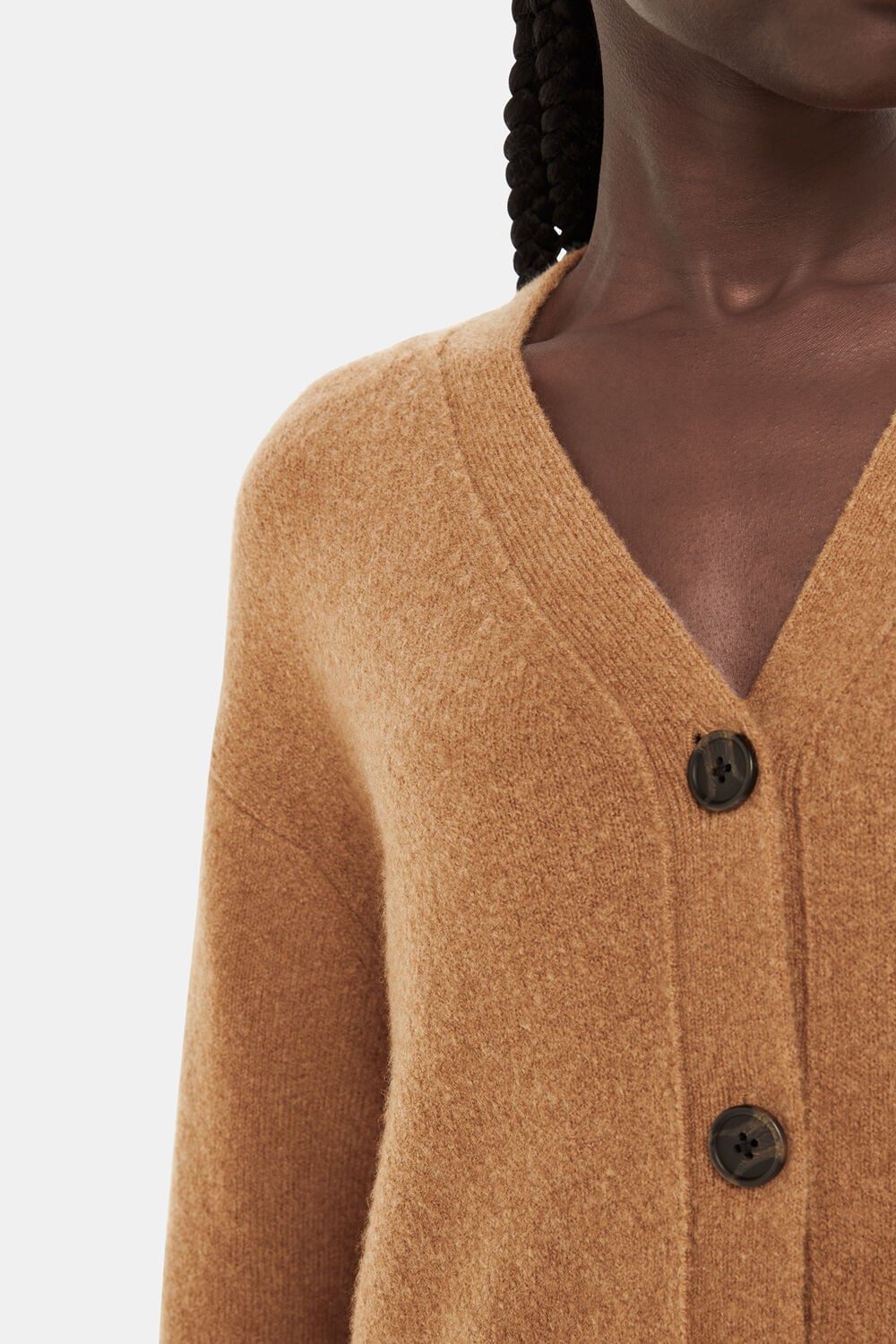 Textured Wool Mix Cardigan