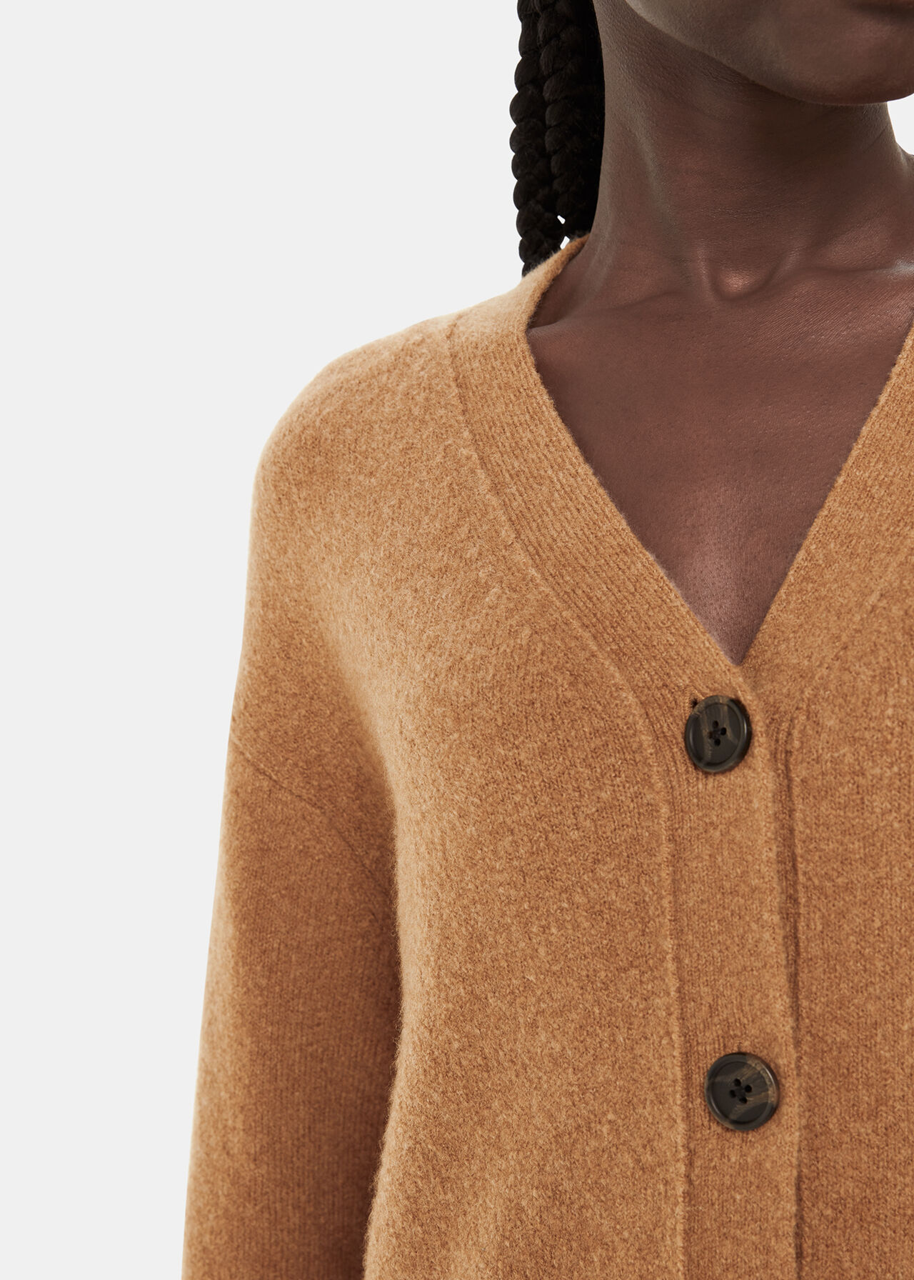 Textured Wool Mix Cardigan