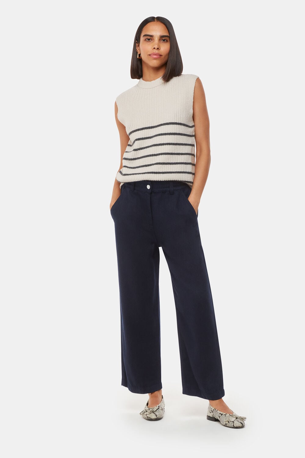 Navy Georgia Casual Trouser