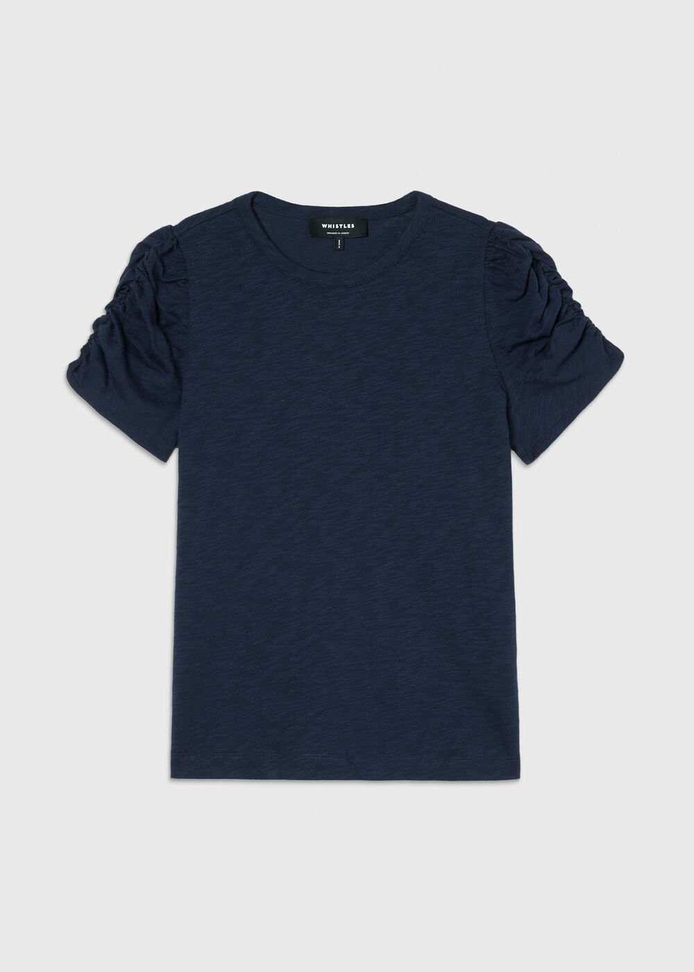 Round Neck Gathered Sleeve Tee