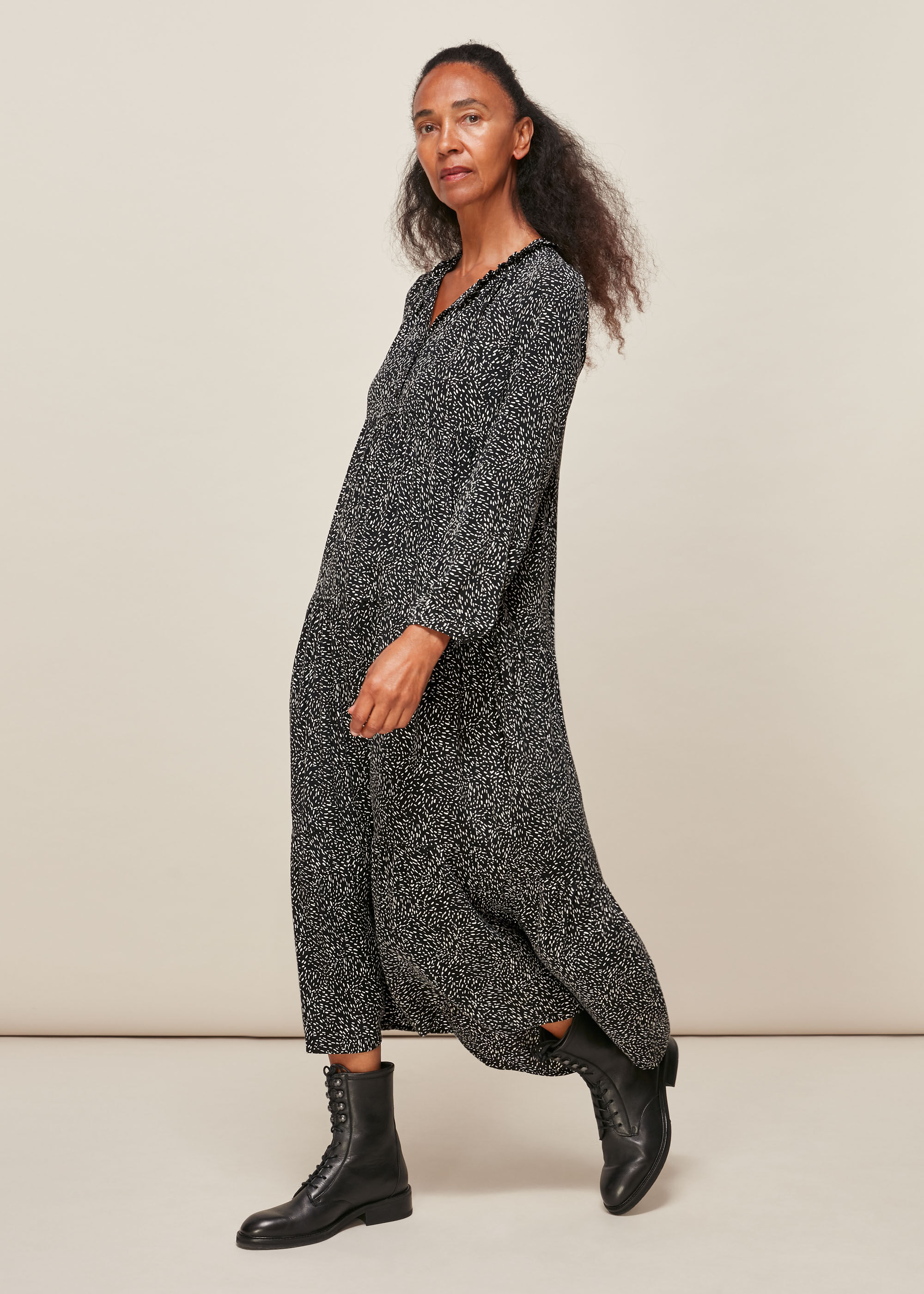 Whistles black and white dress shop