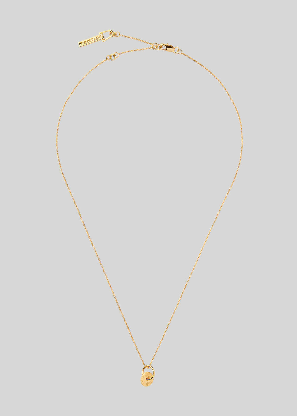 Textured Mini Disc Necklace Gold