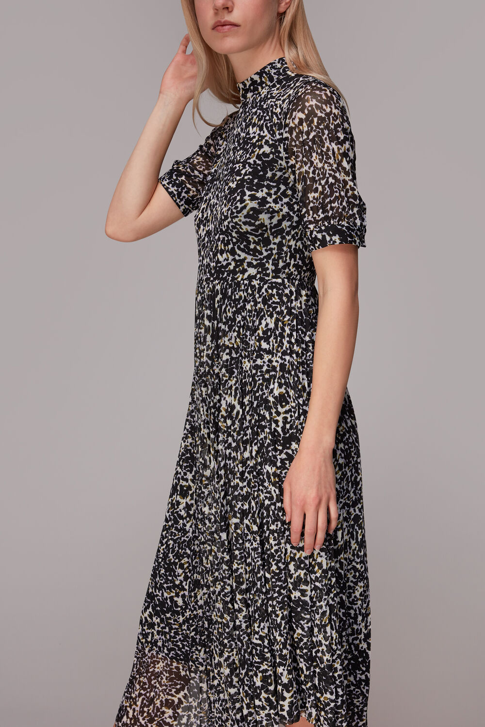 Smudge Cheetah Mesh Dress