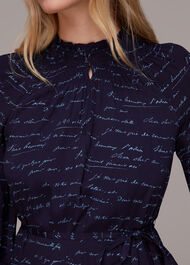 French Handwriting Midi Dress