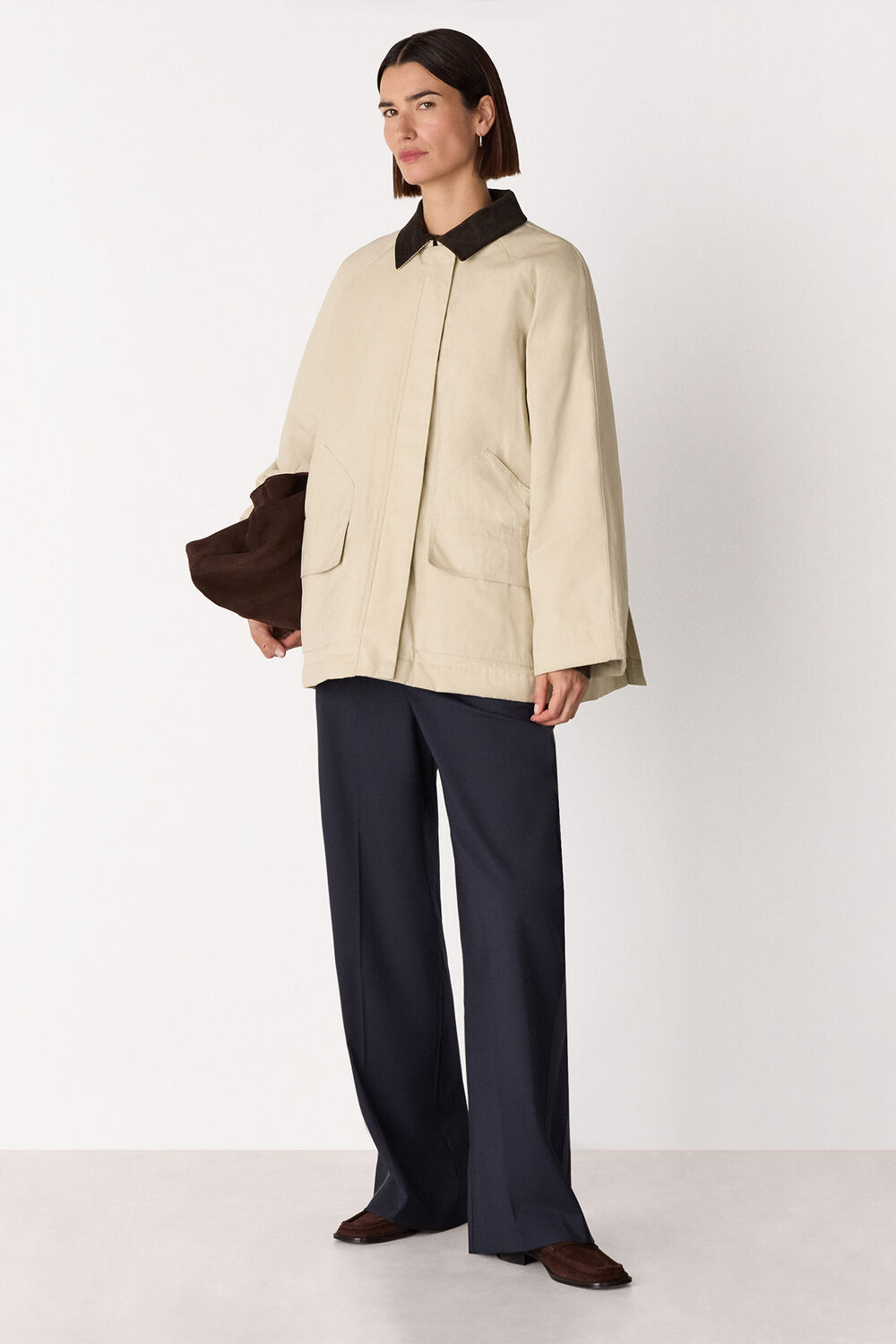 Neutral Fern Waxed Barn Jacket