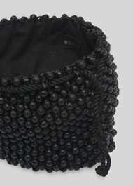 Lila Beaded Drawstring Bag Black