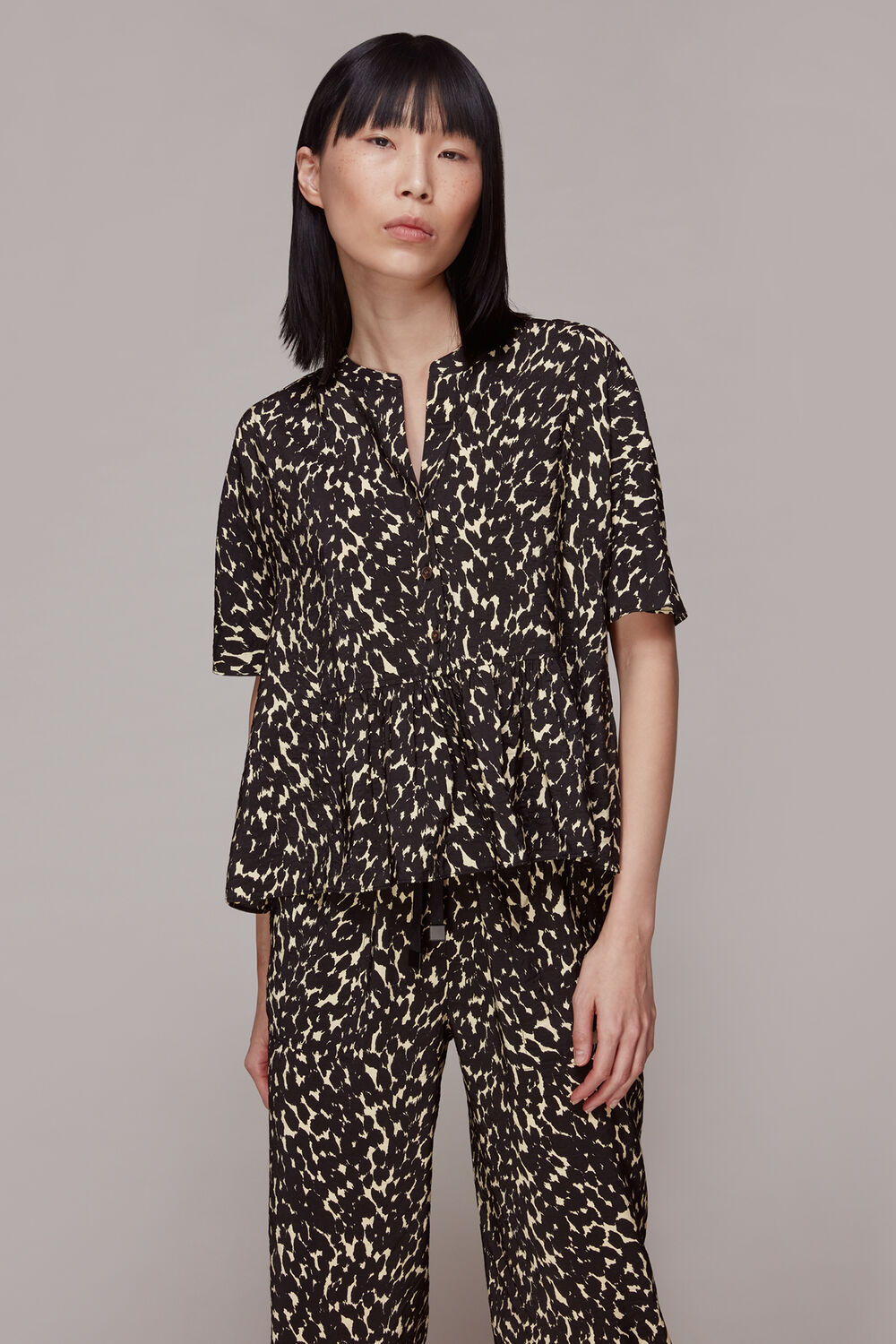 Black Hannah Sahara Cat Blouse