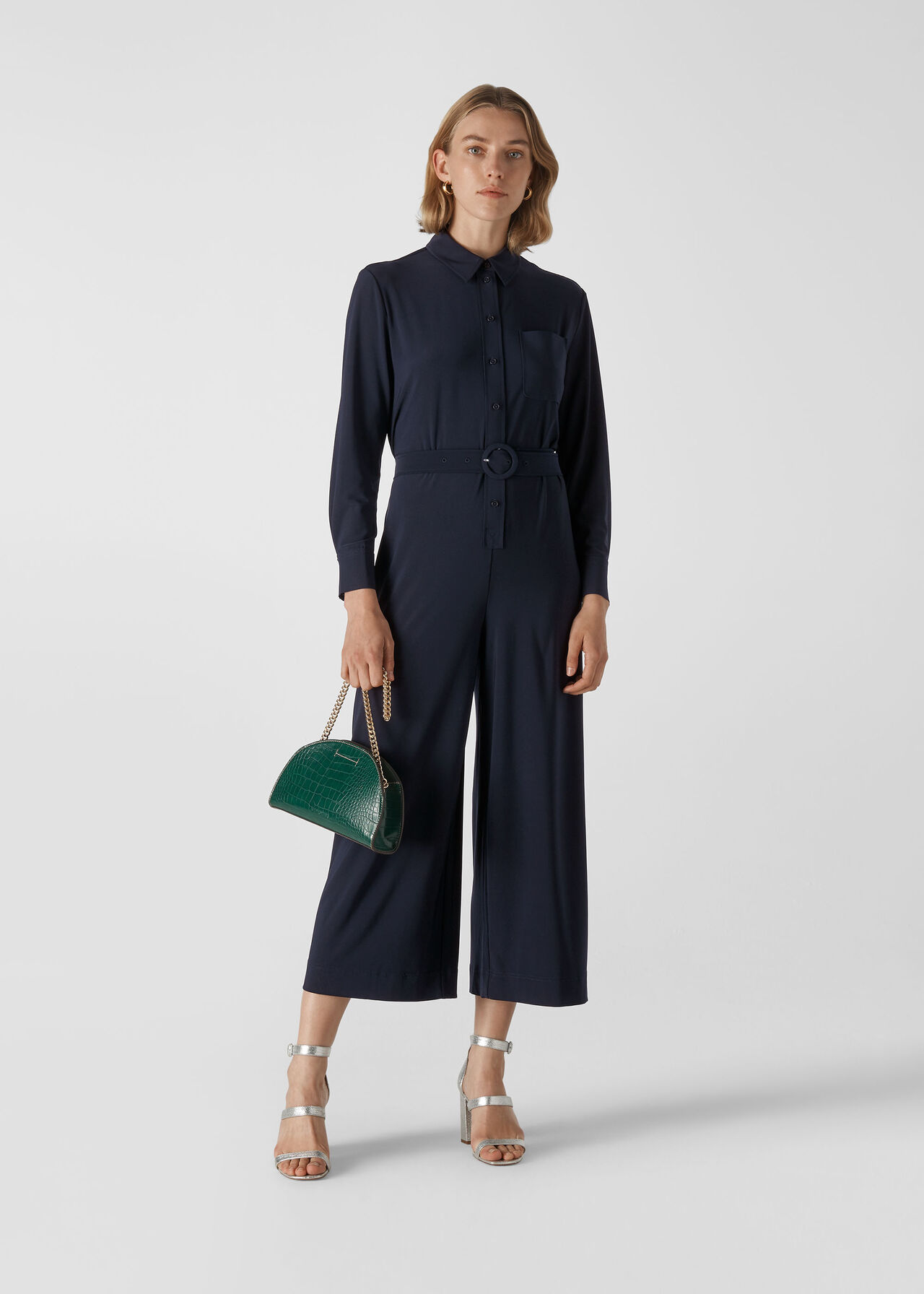 Tailored Jersey Jumpsuit Navy