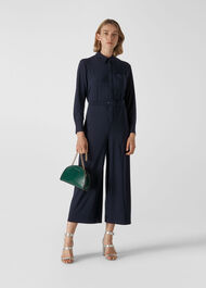 Tailored Jersey Jumpsuit Navy