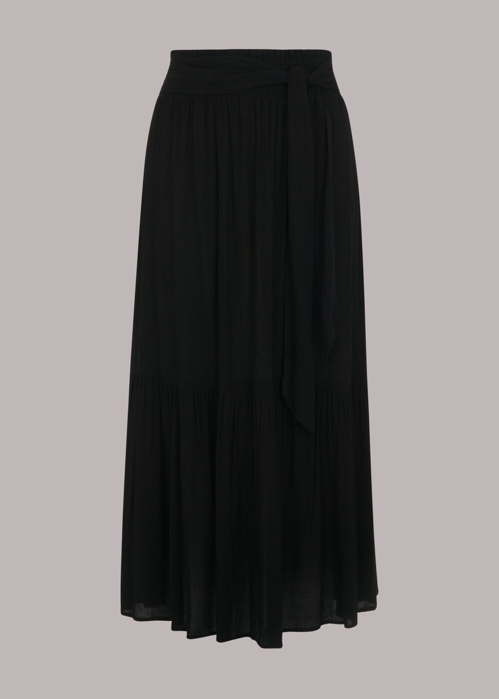 Smocked Waist Skirt Black