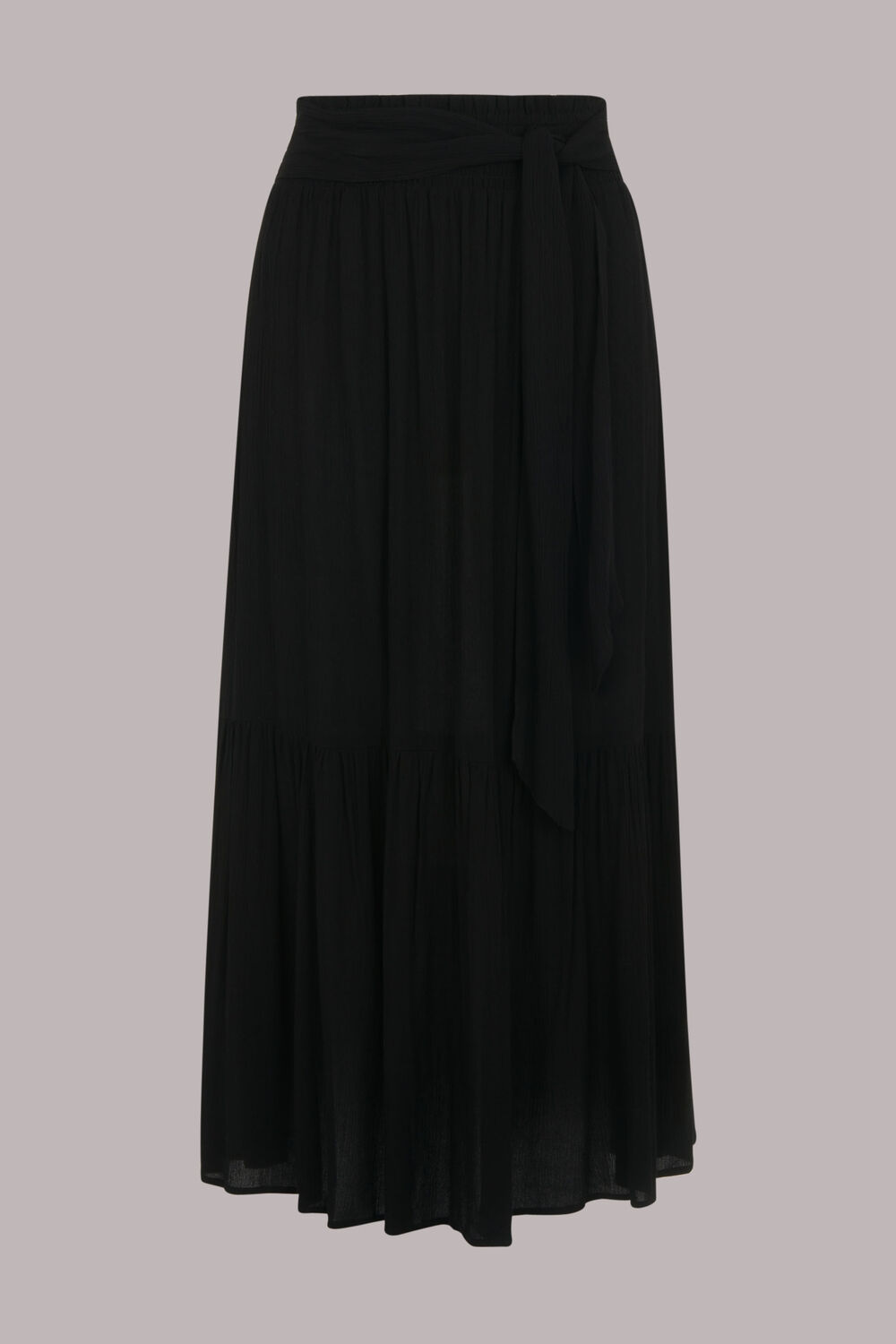 Smocked Waist Skirt Black