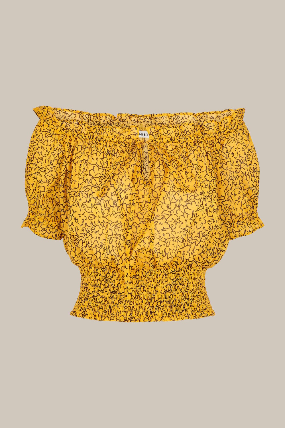 Floral Line Beach Crop Top Yellow/Multi