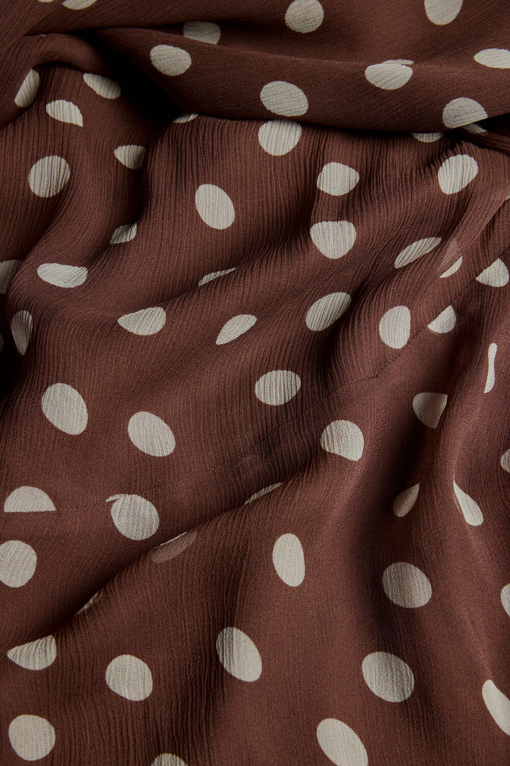 Brown Petite Polka Dot Print Midi Dress