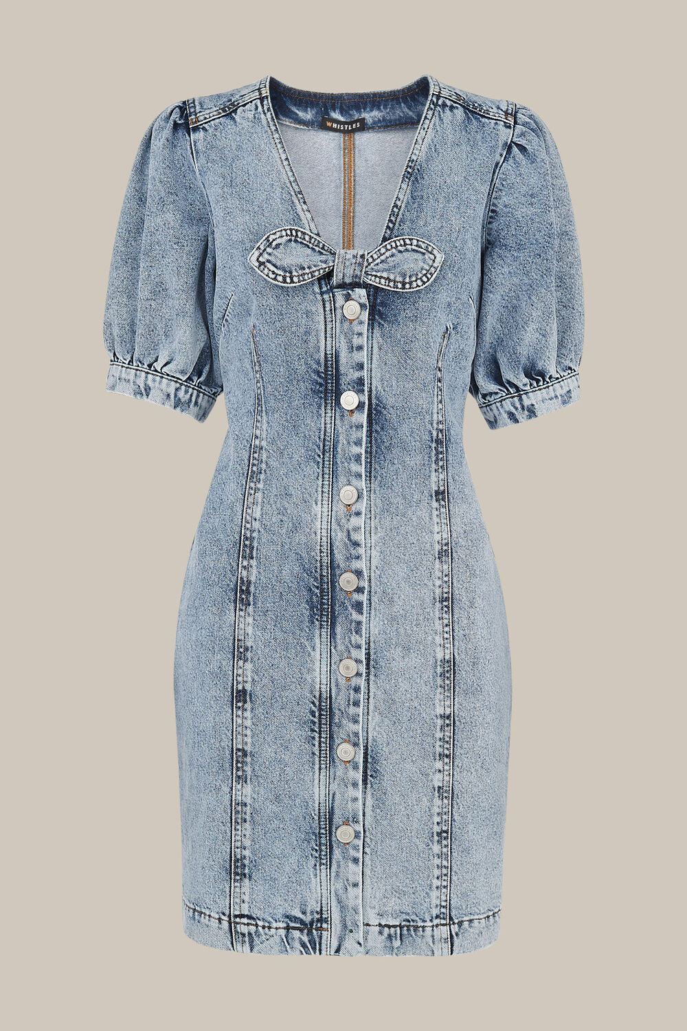 Acid Wash Tie Denim Dress
