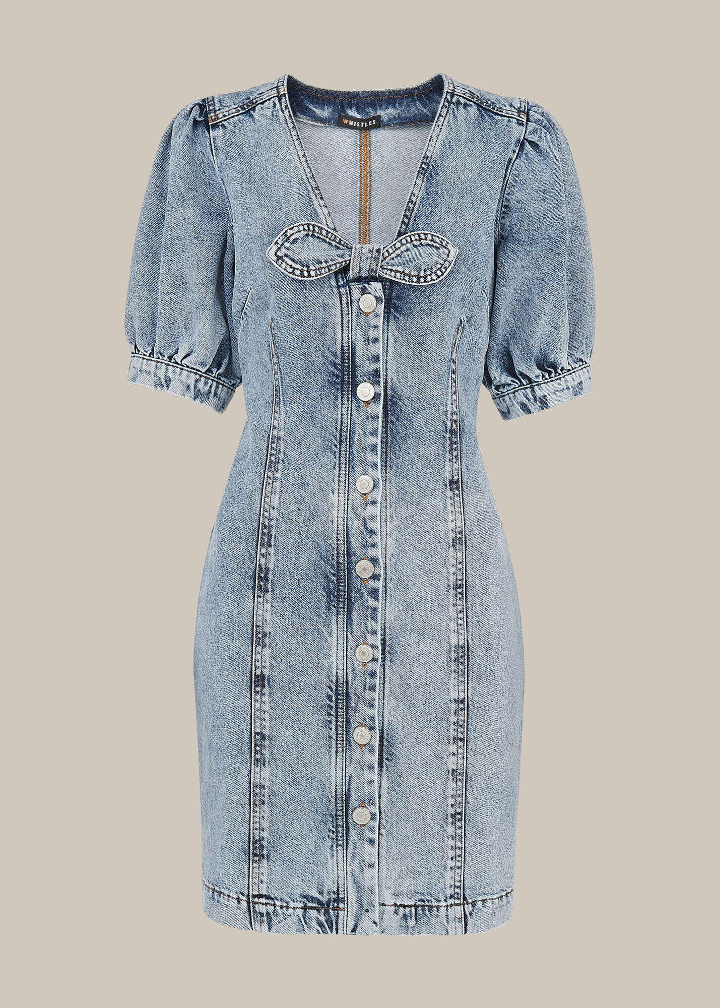 Acid Wash Acid Wash Tie Denim Dress WHISTLES