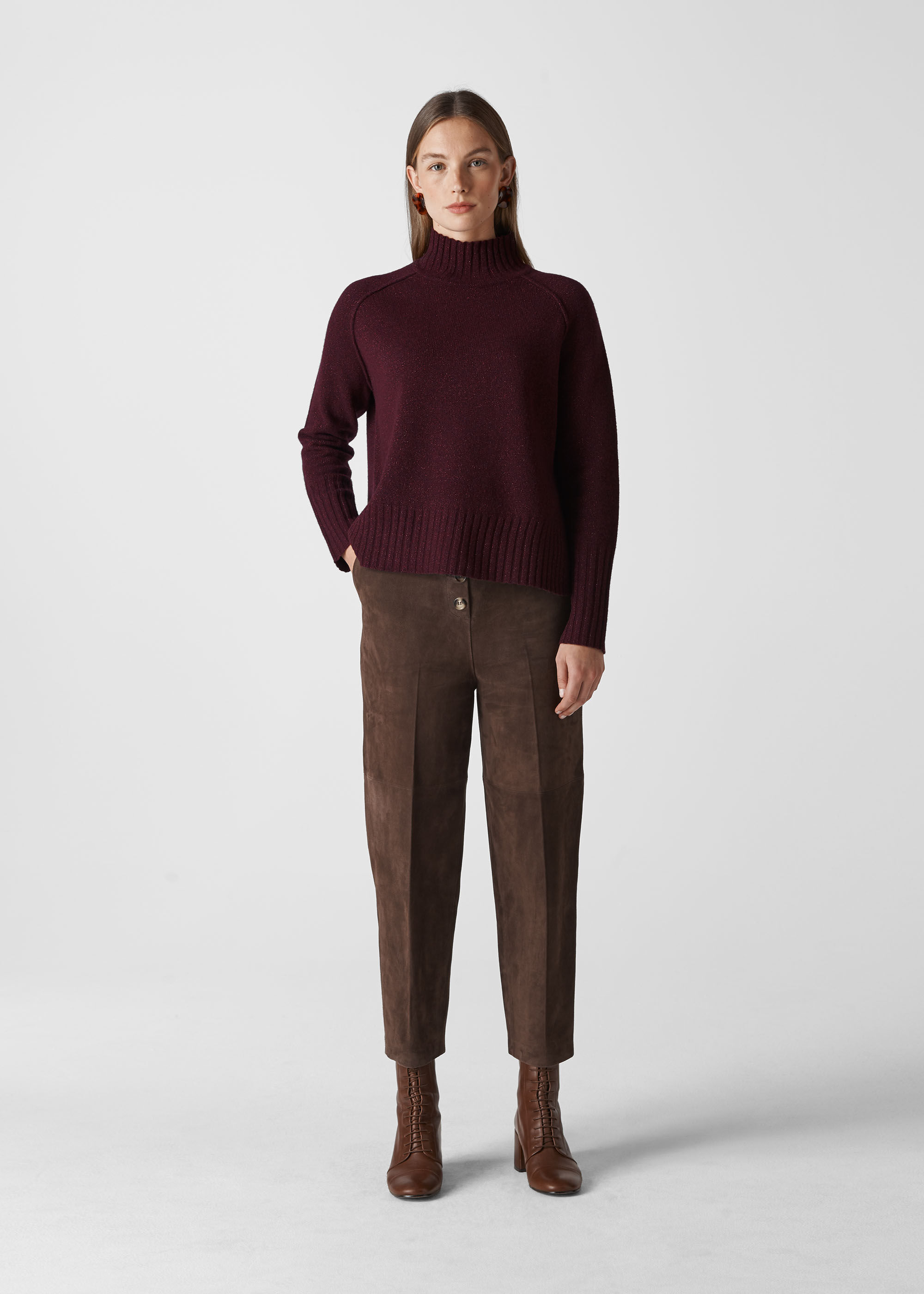 Whistles funnel top neck wool knit