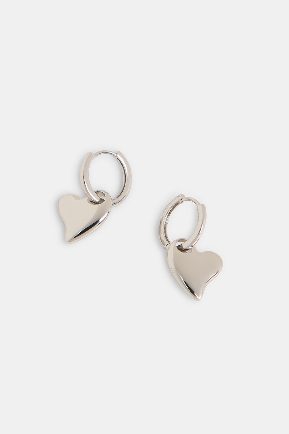 Curved Heart Huggie Hoop