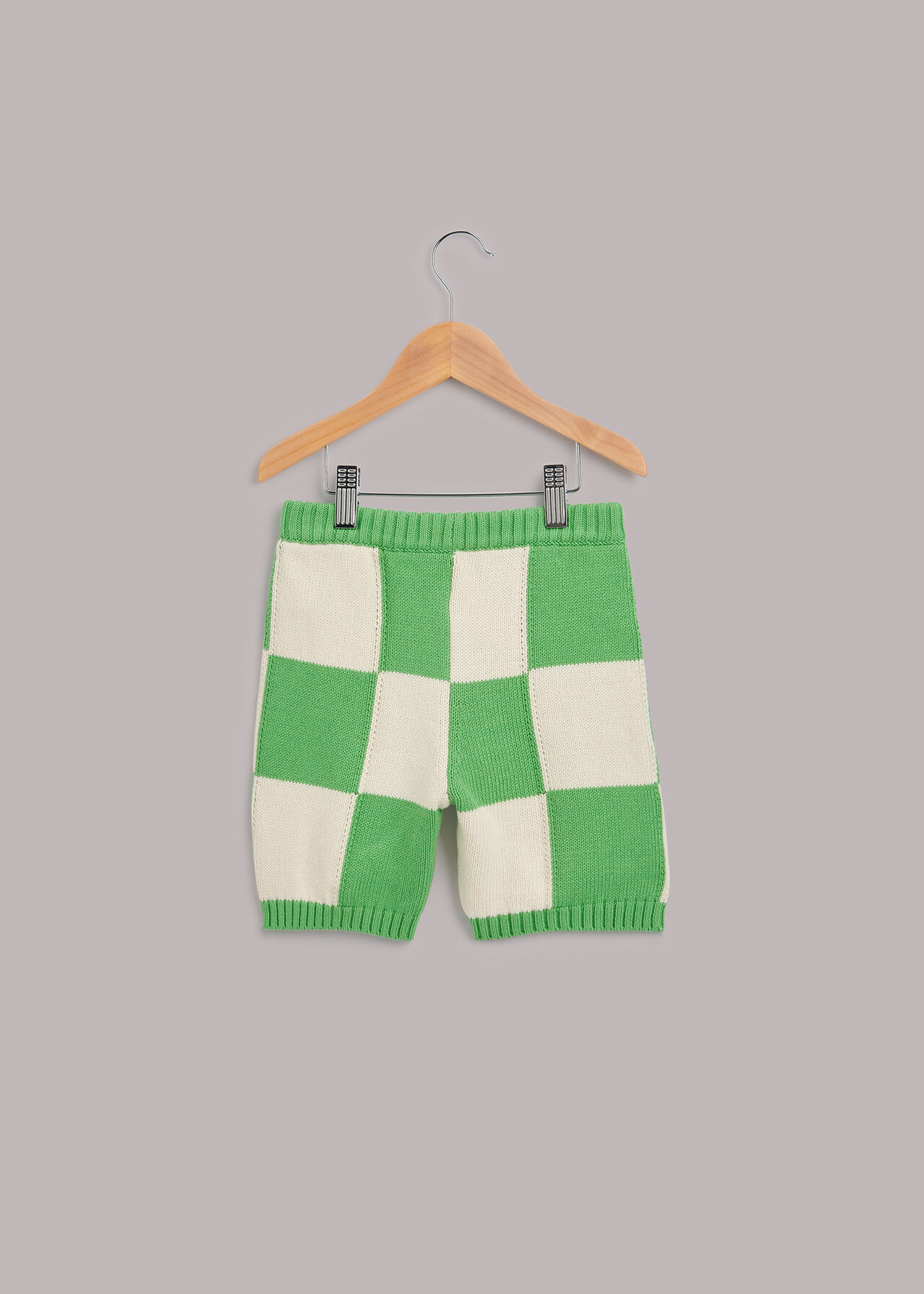 Checkerboard Knit Shorts