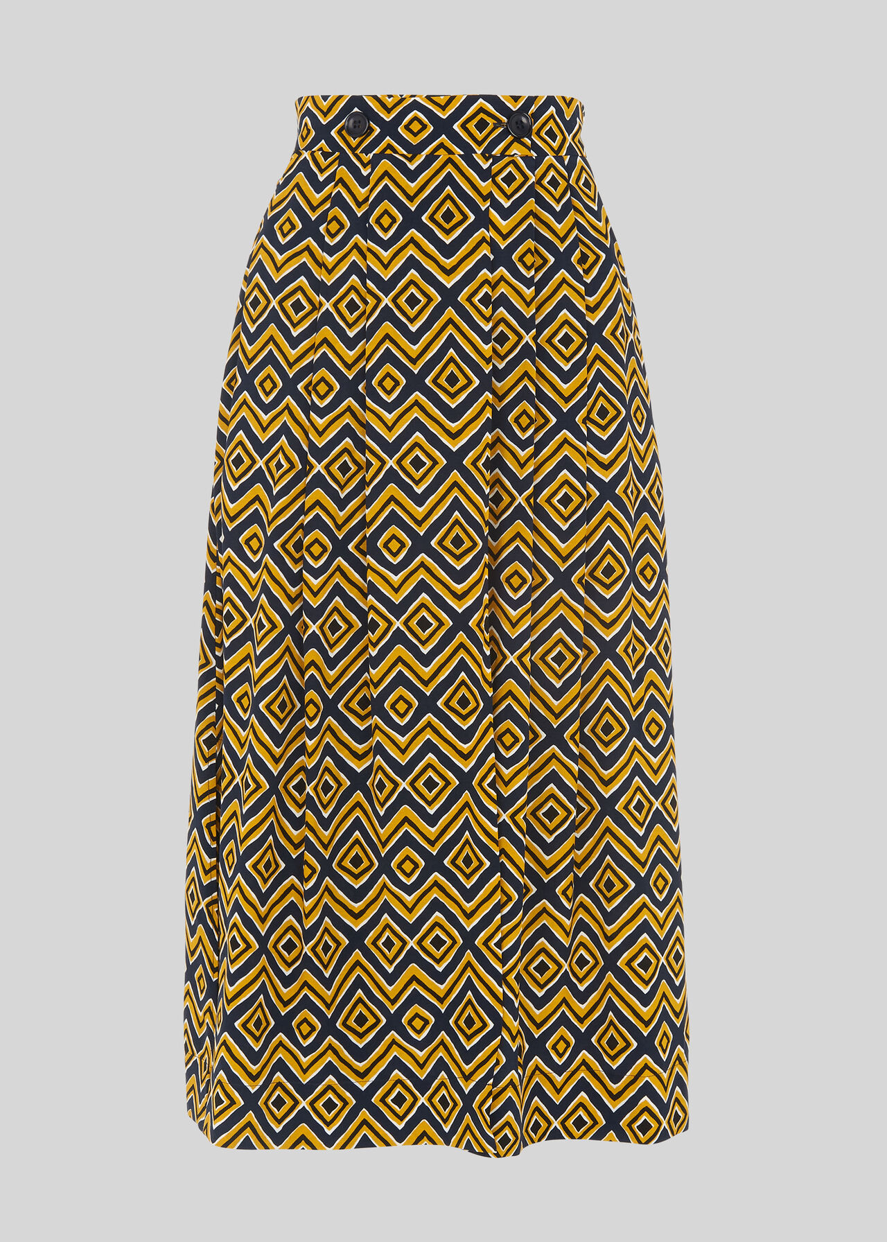 Zig Zag Print Wrap Skirt Yellow/Multi